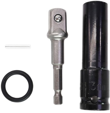 2 Pcs 13mm Deep Impact Socket Set, Premium Steel Sockets for Pneumatic and Electric Tools, Includes Hex Shank Adapter for Versatile Use with Drills and Screwdrivers