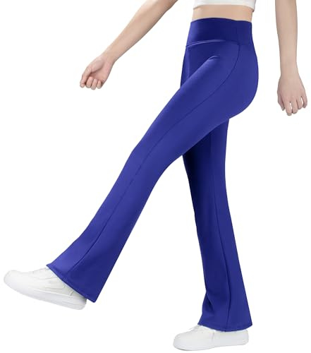 BIG ELEPHANT Leggings évasés doublés en Polaire pour Filles – Pantalons Sport Taille Haute à Jambes Larges pour Enfants