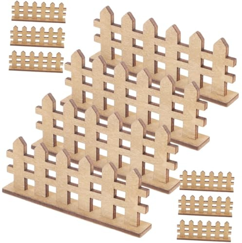 UPKOCH 12pièces Mini Clôture Bois Kaki pour Maison De Poupée Jardin Miniature Ou Pot De Fleurs Décoration pour Micro-Paysage Et Jardin Féerique