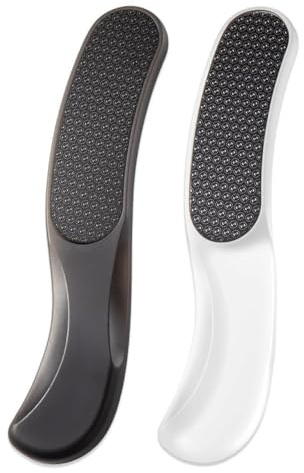 YUVKIN 2 Stück 2in1 Nano Glas Hornhautentferner, Effektives Hornhaut Entfernen Fuß, Premium Hornhautfeile für Professionelle Pediküre Fußpflege (Schwarz, Weiß)