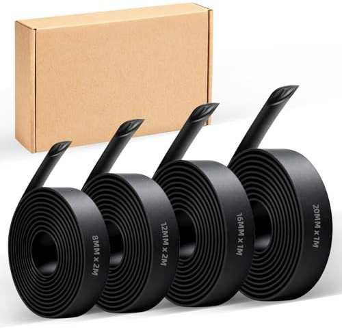 Schrumpfschlauch Set mit Kleber: 4:1 Wasserdicht Schrumpfschläuche, Heat Shrink Tube, Isolierschlauch-Sortiment für Elektrische Isolierung, Reparaturen (Ø 8mm & Ø 12mm je 2m, Ø 16mm & Ø 20mm je 1m）