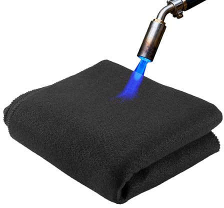 VEVOR Löschdecke, 1016x1016 mm, flammhemmende Schweißdecke aus Carbonfilz, bis zu 982 °C hitzebeständige Brandschutzdecke, 3,5 mm Dicke, feuerfeste Isoliermatte, Feuerschutzdecke, Feuerlöschdecke