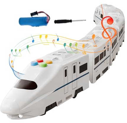 Genérico Treno Ad Alta Velocità - Modello Ferroviario Montaggio Libero Giocattolo Treno con Luci E Musica, per Bambini E Ragazze Compleanno Feste Natale