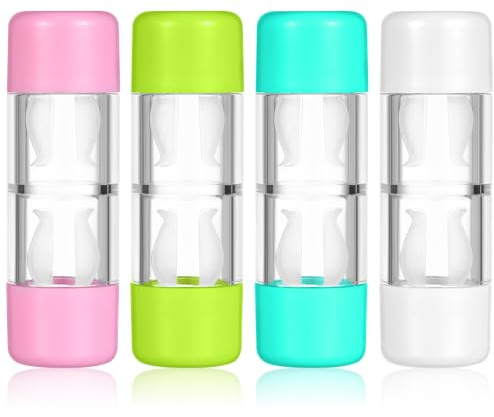 FOMIYES 4pcs Rgp Lens Cases for Hard Lenses, Mini Travel Contact Cases Storage Travel Container Contact Holder Protective Box (Pink White Blue and Green)
