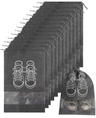 YIPFEN 12 pezzi grandi porta scarpe da viaggio per valigia, sacchetti antipolvere con finestra trasparente, sacchetti porta scarpe come accessori da viaggio
