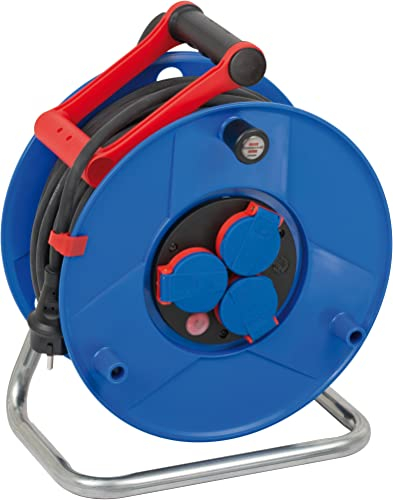 Brennenstuhl Garant enrollacables 40 m de plástico especial IP44 (uso exterior a corto plazo, Made in Germany) azul
