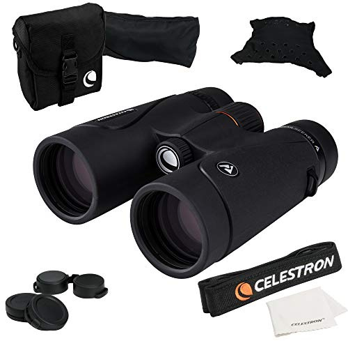 Celestron 71404 TrailSeeker 8x42mm Roof Binoculars with Dielectric-Coated Lens, BaK-4 Prism Glass, Lightweight Magnesium Alloy Body and Soft Carry Case, Black