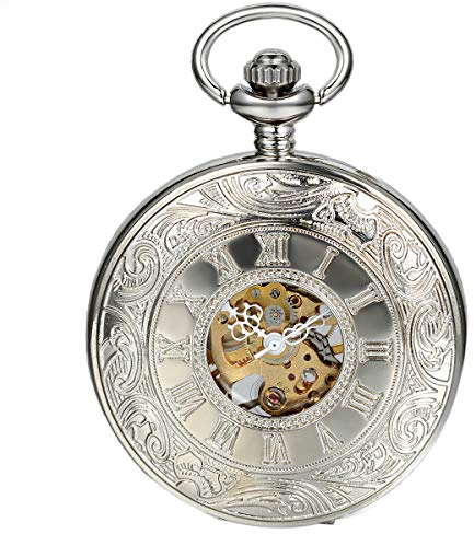 LANCARDO Taschenuhr Vintage Herren Damen Uhr Analog mit Metall Kette Weihnachten Geschenk LCD100565
