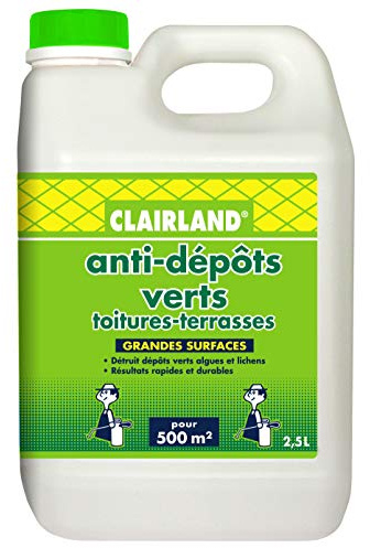 CLAIRLAND Anti-Dépôts Verts Toitures, Terrasses, Murs, à diluer, 2.5L