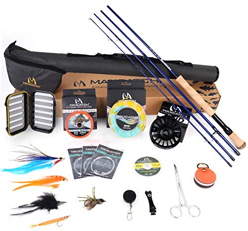 Maxcatch Predator Saltwater Fly Fishing Rod: 9ft, 4-Piece, 8/9/10/12 Weight (Saltwater Predator Fly Fishing Combo, 9' 8wt 4 Pieces)