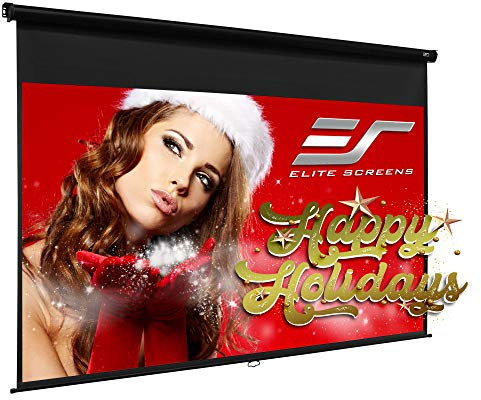 Elite Screens Manual Pull Down Projector Screen 120-INCH Home Movie Cinema Gaming Office Presentation, ISF Certified, Auto-Lock Mechanism, 4K / 8K 3D Ultra HDR HD Ready, M120H