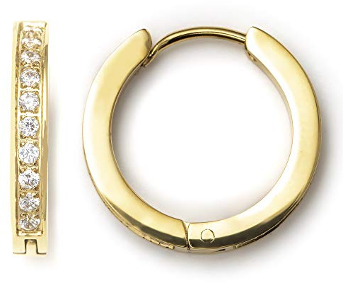 Heideman Ohrringe Damen Creole Edelstahl gold Kristall vergoldet | Elegantes Accessoire für Freundin oder Mama, schön zum Verschenken, hautfreundlich, leicht und alltagstauglich