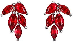 EVER FAITH Blatt Ohrstecker Klar Zirkonia Süß Winzig Climber Ohrringe Ear Climber Ohrklemme für Damen Mädchen Teen