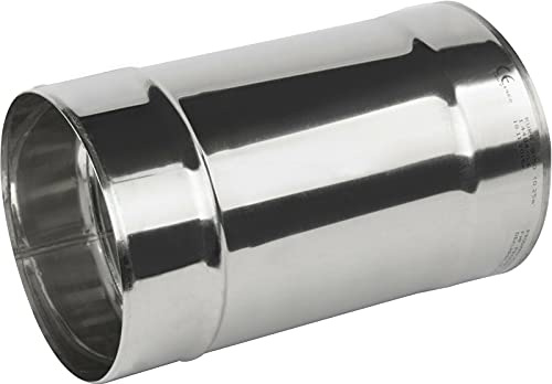 Kolor Edelstahl Rauchrohr Kaminaufsatz Ofenknie Ofenrohr Abgasrohre Rosette Regenhut Rohr Bogen T-Stück Kaminhaube Grundplatte (DN 100 mm, Rohr 250 mm)