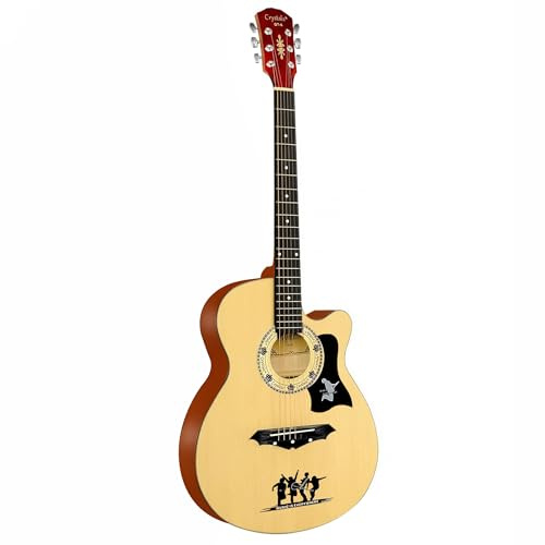 Beginner 38” Classical Acoustic Guitar - 4/4 Size 6 String Linden Wood Guitar Nylon Strings, Picks, Strap, For Beginners, Adults By Crystals®