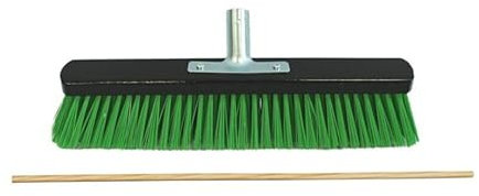 Balai de rue d'extérieur 40 cm avec support de manche et manche inclus (vert, 10)