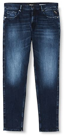 REPLAY Jeans Uomo Sandot Tapered Fit Elasticizzati, Blu (Dark Blue 007), W33 x L34