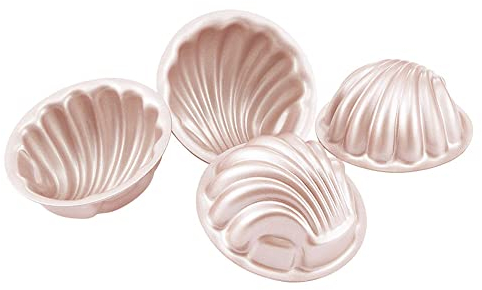 Molde De Pastel De Bandeja Madeleine No Pegajoso De 3 Pulgadas (4-Pack)