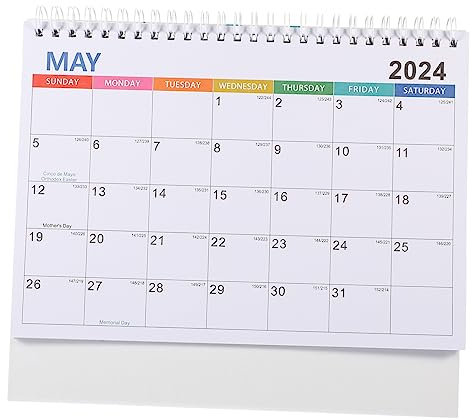 NUOBESTY Tischkalender Aufklappbar für Schreibtisch mit Monaten Kalenderplanung aus Dickem Papier für Büro und Zuhause als Desktop-kalender