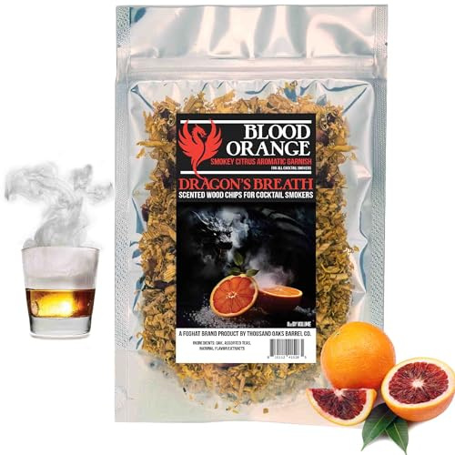 FOGHAT COCKTAIL SMOKER Dragon's Breath Orange Flavor Wood Chips Smoker, Cocktail Smoker Kit Accessory - Natural Wood Shavings, Whiskey Making Kit, Fathers Day Gift for Husband | Wood Shavings For Whiskey Smoker Kit, Smoke Gun Cocktails, Bourbon & Old Fashioned Smoker Kit, Accessories Gifts For Husband