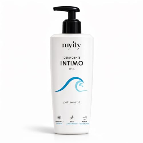 Myity - Intimreiniger PH5 - für empfindliche Haut - Beruhigende Wirkung, antibakteriell und erfrischend - Natürlich, parfümfrei, vegan, nickelfrei