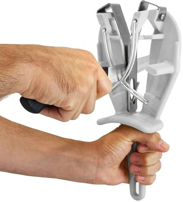 Bobet SHARP'EASY Affilacoltelli manuale per coltelli da cucina - raddrizza e mantiene le lame (bianco)