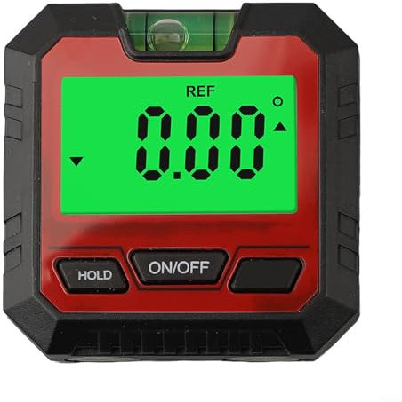 Elektronischer Neigungsmesser mit digitaler Anzeige, 80 x 60 x 40 mm, magnetisches horizontales Winkellineal, Winkelmessgerät mit Blase für Hausdekoration (VA106)