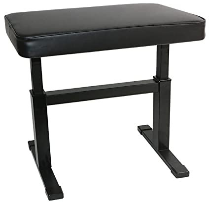 SGKOMN Deluxe Solo Artist Klavierbank, höhenverstellbarer Keyboardhocker mit gepolstertem Ledersitz, 65 x 35 x 48–61 cm, hydraulische Hebefunktion
