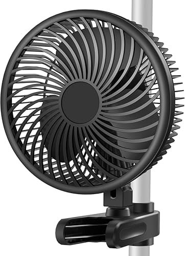 Brogachy 10W Grow Ventilatore con Clip, 10 velocità Ventilatore Automazione Oscillante, EC Motore, Silenzioso Clip Fan per Grow Tent.