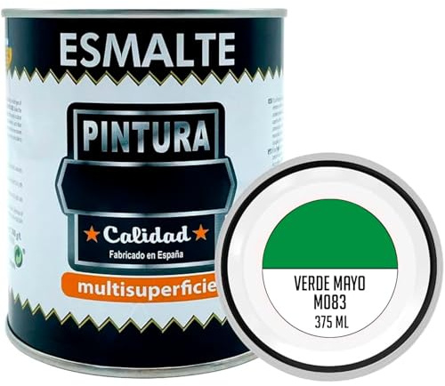 Acan Tradineur - Bote de Pintura Esmalte - Fabricado en España - Ideal para Cualquier Superficie, Madera, Plástico, Cristal o Cemento - Capacidad de 375 ML - Verde Mayo (M083)