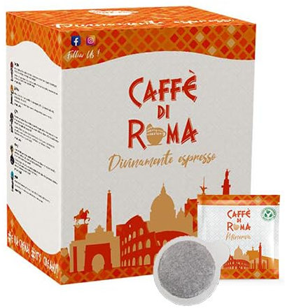 CAFFE DI ROMA Cialda Compostabile Miscela MINERVA CREMA BAR – Corposo e Intenso - 4 Cartoni da 150 Cialde Filtro Carta diametro ESE 44 per Macchine Espresso - 600 Cialde -