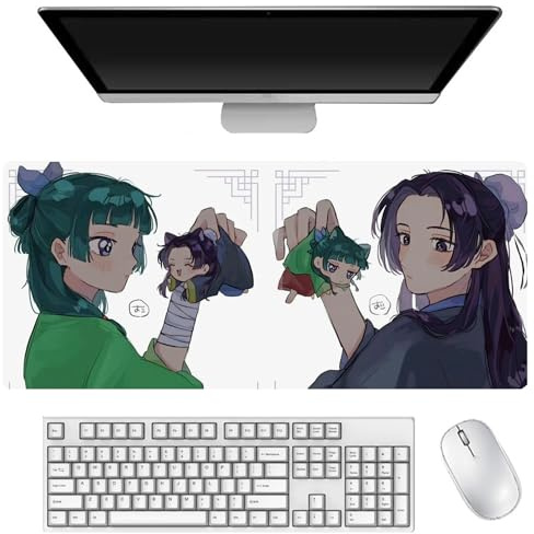 DEXSHUN Maomao Mauspad, großes Anime-Mauspad 900 x 400 mm, Maomao, Jinshi, Tastaturpad, Schreibtischpad, Gaming Anime Zubehör, rutschfeste Gummibasis, wasserdicht, leicht zu waschen