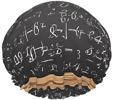 school math -Print Extra Large Waterproof Shower Cap-Double Layer Protection For Long/Curly Hair