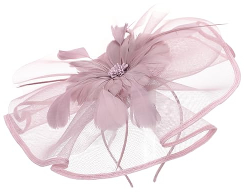 ETOFETE Large Flower Mesh Veil Fascinator Hat for Women, Ladies Ascot Hair Accessories Hatinator with Headband for Wedding Guests
