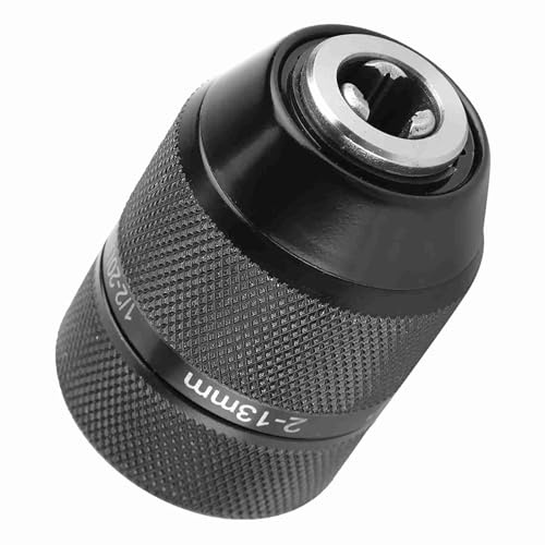Mandrin à vis sans clé en métal de 13mm, filetage 1/2 pouce, auto-bloquant pour perceuses à batterie et marteaux-perceuses, mandrin à serrage rapide pour travaux de perçage et de vissage