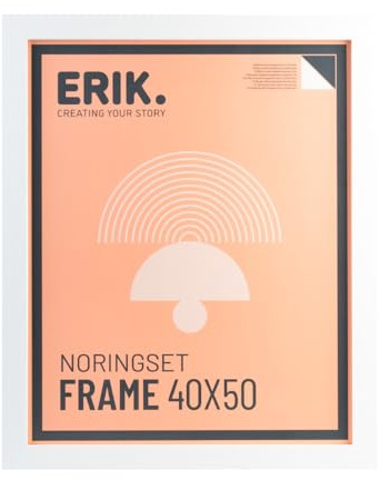 Grupo Erik Marco 40x50 Blanco - Marcos de fotos o diplomas pared | Marcos para cuadros - Decoracion hogar (Accesorios de montaje incluidos)