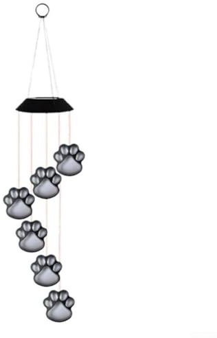Jotekonoby Carillon éolien solaire à changement de couleur avec 6 boules de cristal et LED intégrée pour décoration extérieure de maison et de jardin, marche/arrêt automatique via capteur de lumière
