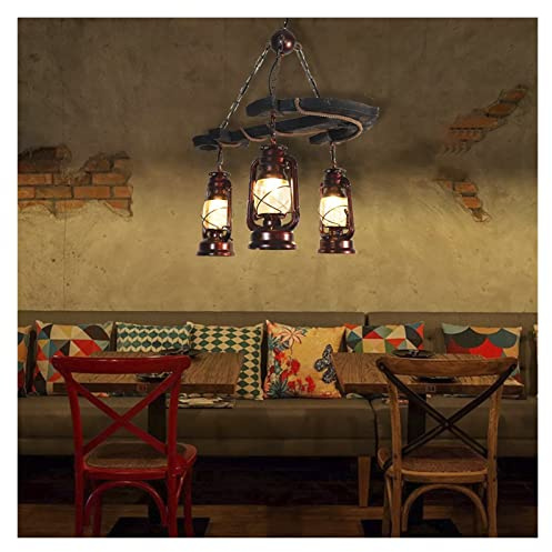 Lampade lampadari Lampada Industriale Ciondolo retrò E27 Lampadina a Catena in Metallo Nave Pirata LED Light Compatibile con Sala Pranzo della Camera da Letto