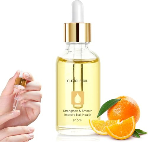 15ml Nail Cuticle Oil with Organic Jojoba & Vitamin E B, Strengthens Nails, Moisturizes Dry Rough Cuticles, Prevents Hangnails & Chapped Skin, Fast Absorbing Dropper, Nourishes & Repairs Nails