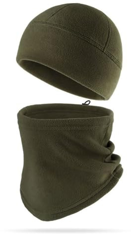 Oanviso Set Cappello E Scaldacollo Uomo Coordinati Invernali Copricollo E Cappelli 2in1 Pile Polar Caldo Berretto Sciarpa Taglia Unica