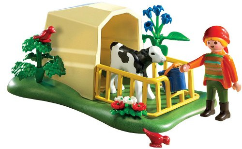 PLAYMOBIL - Ternero con Refugio, Set de Juego (5124)