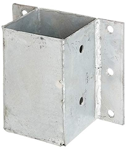 Alberts 208738 Pfostenträger für L- und U-Steine o. Mauern | zum Anschrauben | feuerverzinkt | 91 x 91 mm