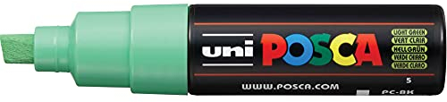 Uni Posca Marker PC-8K Paint Glass Pen Broad Chisel Tip 8.00mm Light Green