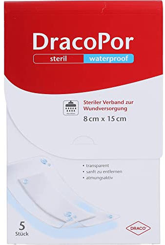 Dracopor Waterproof Wundverband steril 15 cm x 8 cm, 5 Stycke Sårförband