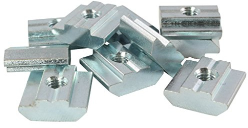 10x Nutenstein Nut 8 - Typ B - M6 mit Steg, schwer, Stahl verzinkt
