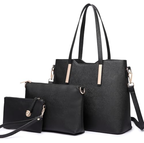 Miss Lulu Handtasche Damen Schultertasche Handtaschen Tragetasche Damen 3/4-teiliges Set für Büro Schule Einkauf Reise Geschenk