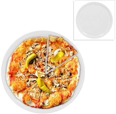 Van Well, 2 piatti da pizza, design: Wellco, diametro: 31 cm, colore: bianco, in porcellana, semplici