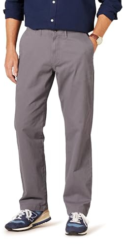 Amazon Essentials herr Classic-Fit casual stretch chino-byxa, mörkgrå, 42 B x 34 L
