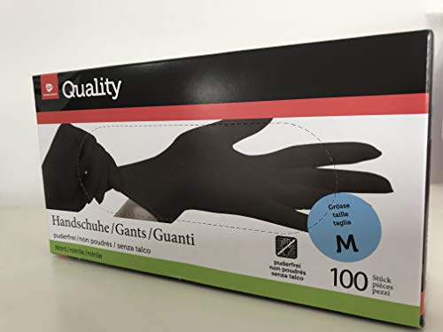 Nitril Einmalhandschuhe Schwarz Gr. M Puderfrei 100 Stück