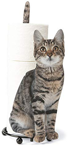 Papierhalter, Toilettenpapierhalter, Simulation Katze Papierhalter Katzenform Badezimmer Toilettenpapier Lagerregal Geschenk für Katzenliebhaber (grau)